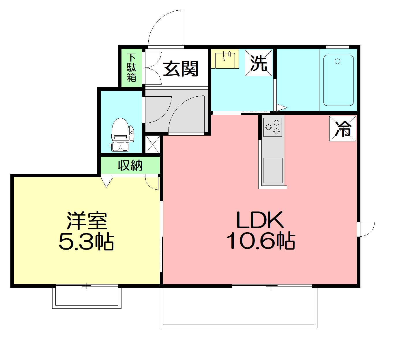 コージーコートA(1LDK/2階)の間取り写真