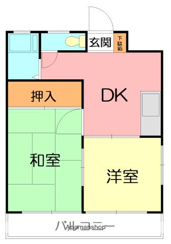 第2さわらびハイツ(2DK/2階)の間取り写真