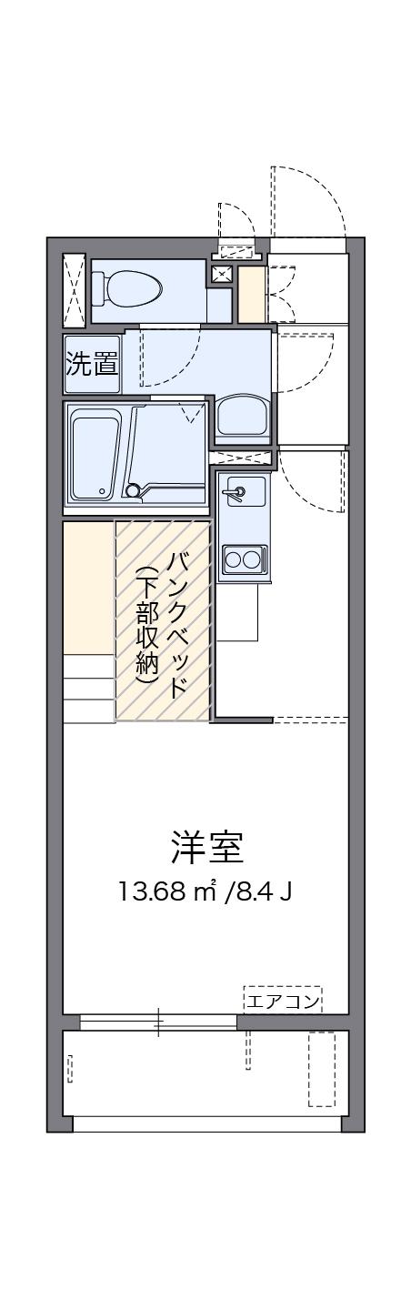 ミランダサンシャインⅡ(1K/2階)の間取り写真