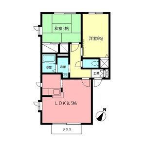 リヴェールB(2LDK/1階)の間取り写真