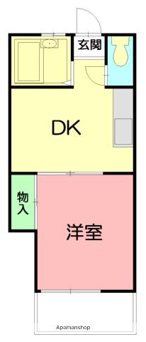 ピア・ネスト(1K/1階)の間取り写真