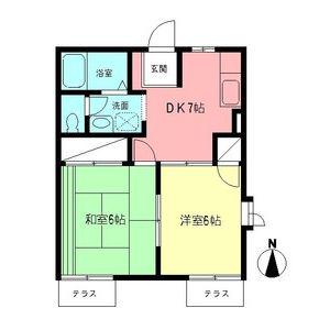けやきハイツⅠ(1LDK/1階)の間取り写真