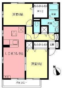 コート・フローラA(2LDK/1階)の間取り写真