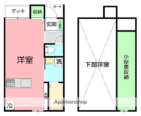 LIFESHIP B棟(ワンルーム/1階)の間取り写真