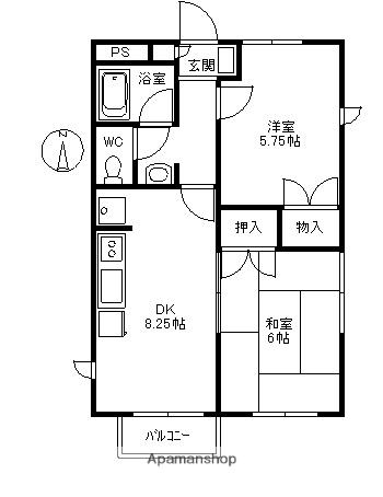 チェリーハウス小和田(2DK/2階)の間取り写真