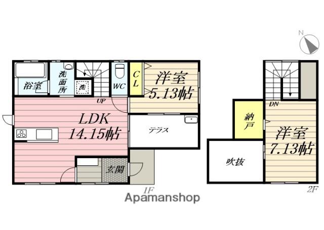 東海道本線 鴨宮駅 徒歩9分 2階建 築16年(2SLDK)の間取り写真