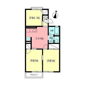 エステート山室(3DK/2階)の間取り写真