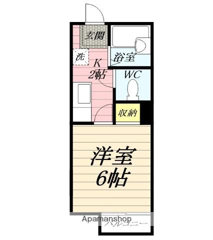 グリーンヒルズK(1K/2階)の間取り写真