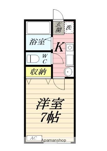 E・スタイリオ小田原(1K/1階)の間取り写真