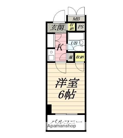 クレスト大和東(1K/5階)の間取り写真