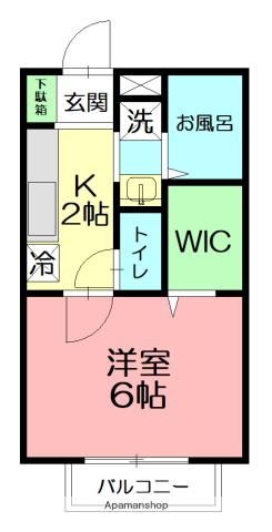 サニーハイツⅡ(1K/1階)の間取り写真