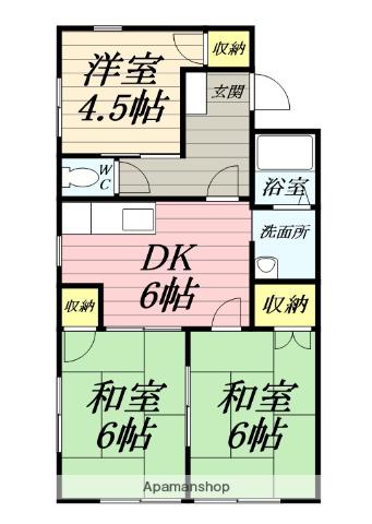 エコーグリーン渋谷(3DK/1階)の間取り写真