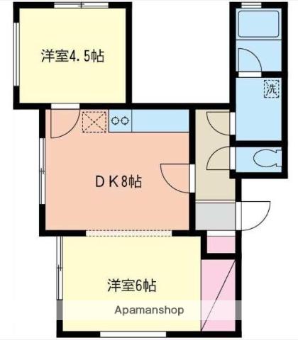 エスポアール湘南(2DK/1階)の間取り写真