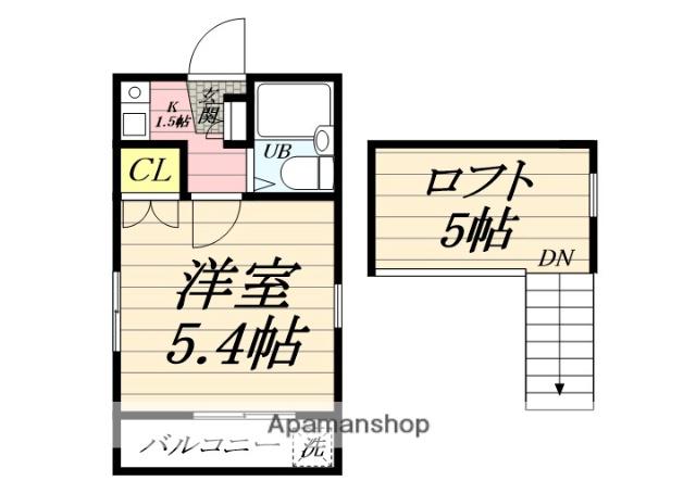 スリージェ桜ヶ丘Ⅱ(1K/2階)の間取り写真