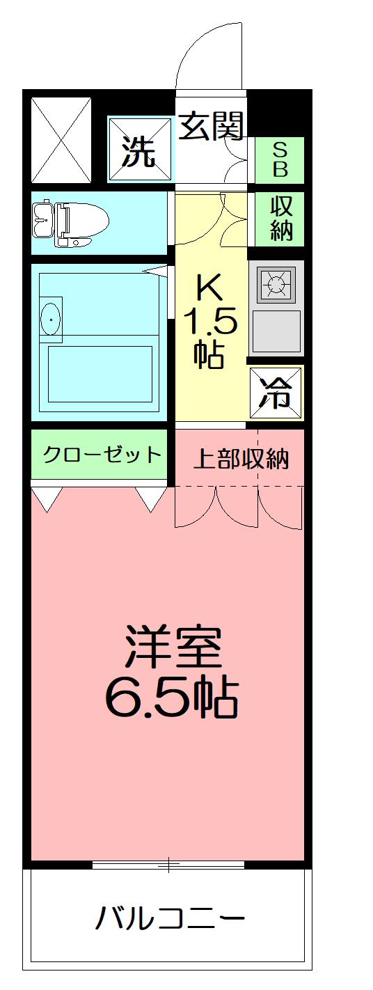 アビュータス湘南台(1K/1階)の間取り写真
