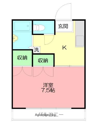 コスモハイツ(1K/1階)の間取り写真