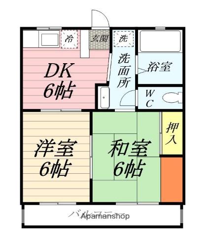 瀬戸マンション(2DK/1階)の間取り写真
