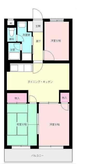 チェリーハイム2(3DK/5階)の間取り写真