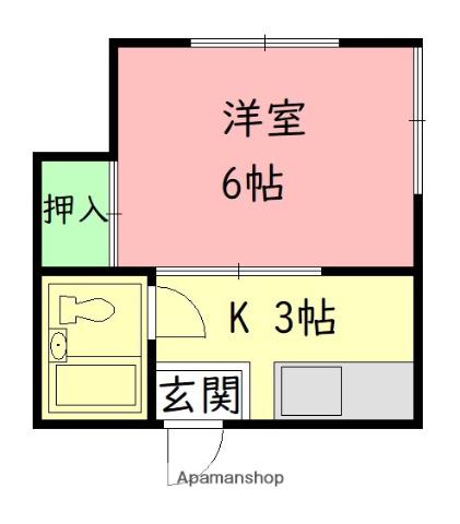 ヒルトップ東海(1K/1階)の間取り写真