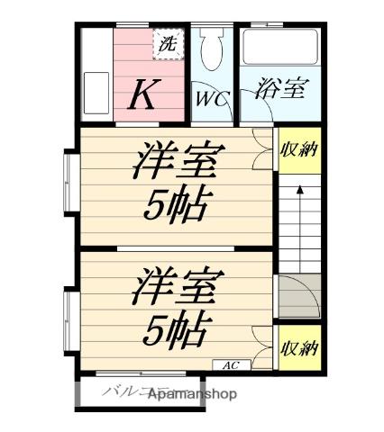 ミントハウス(2K/2階)の間取り写真