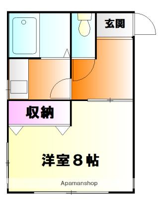 シャトルM1(1K/1階)の間取り写真