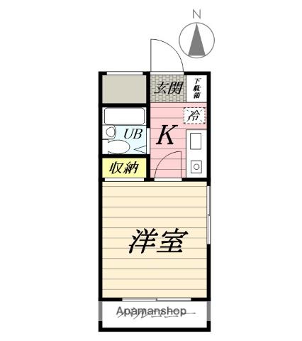 スカイコート大和(1K/6階)の間取り写真