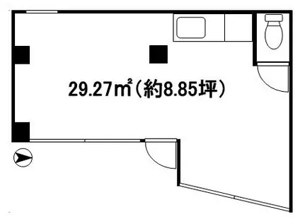 湘南ビル(ワンルーム/1階)の間取り写真