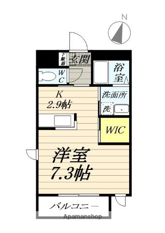 グリーンキャッスルⅡ(ワンルーム/1階)の間取り写真