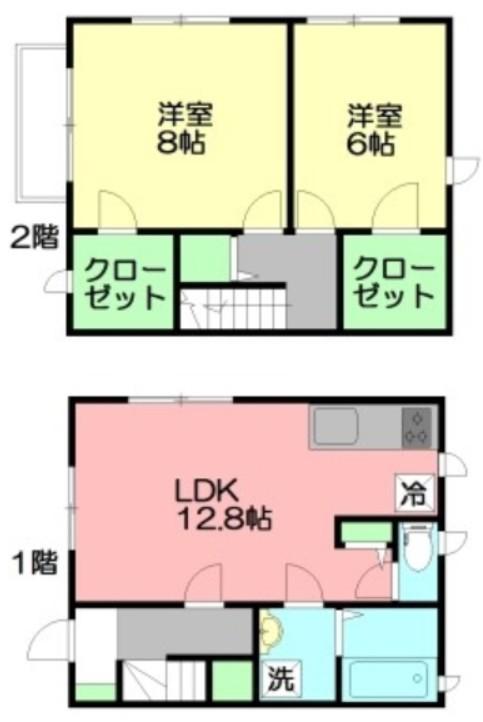 サン・ブランシュ片瀬山　Ｂ棟(2LDK)の間取り写真