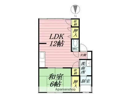 ハイツウインドミル(1LDK/1階)の間取り写真