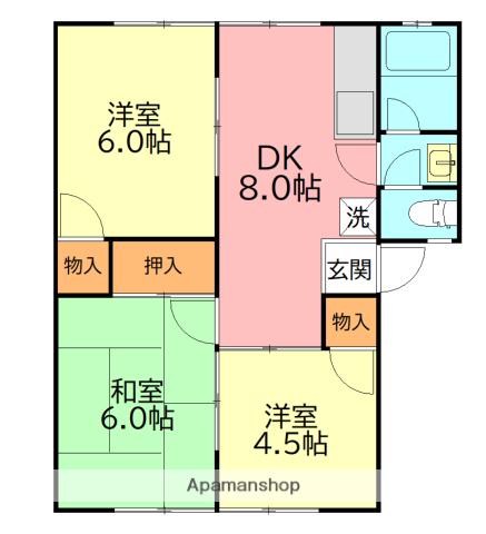 光ハイツ(3DK/2階)の間取り写真