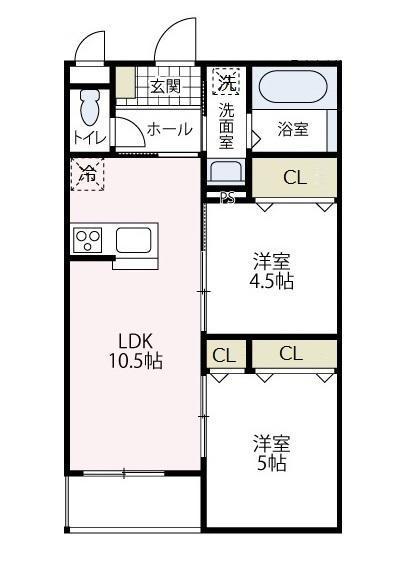 グラン フェリシア(2LDK/1階)の間取り写真