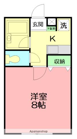 サンリーブ湘南台(ワンルーム/1階)の間取り写真