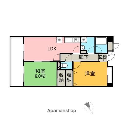 サンステージ茅ヶ崎(2LDK/6階)の間取り写真