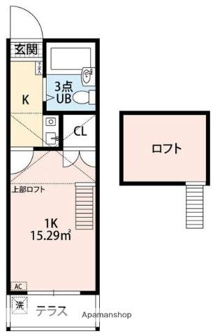 アクア ミツナオ Ⅱ(1K/2階)の間取り写真