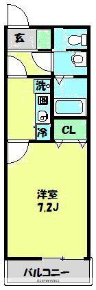 リヴィエール湘南Ⅲ(1K/1階)の間取り写真