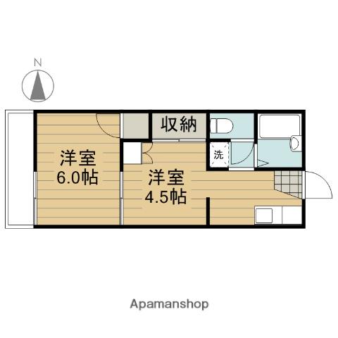 弥生ハイツ(1K/2階)の間取り写真