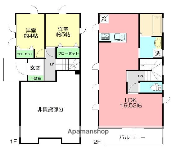 相模線 香川駅(神奈川) 徒歩3分 2階建 築10年(1LDK)の間取り写真