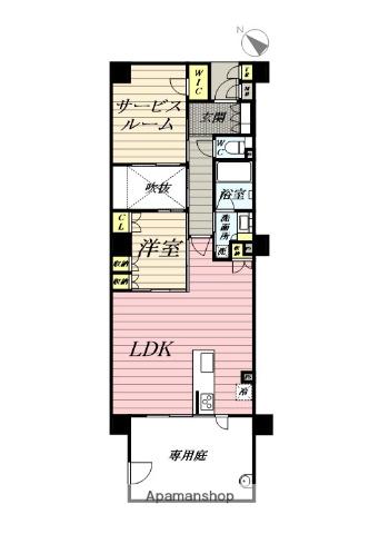 グラン・レ・ジェイド湘南江ノ島R134(1SLDK/1階)の間取り写真