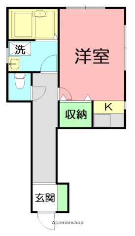 カーサ茅ヶ崎(ワンルーム/1階)の間取り写真