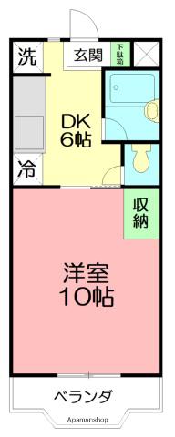 サングレース2(1K/2階)の間取り写真