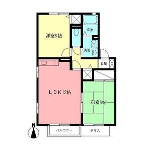 サニーフローラB(2LDK/1階)の間取り写真