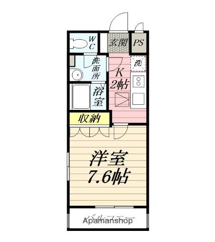 エスポワール2(1K/2階)の間取り写真