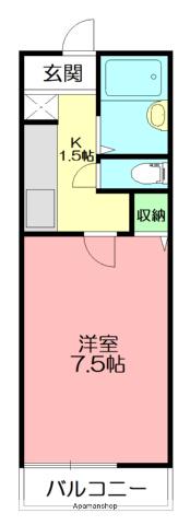 林山ハイツ(1K/1階)の間取り写真