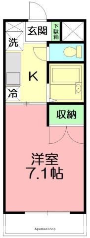 メゾン榎木町(1K/3階)の間取り写真