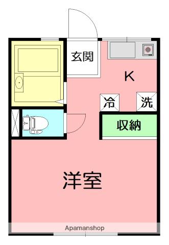 今井ハイツD(1K/2階)の間取り写真
