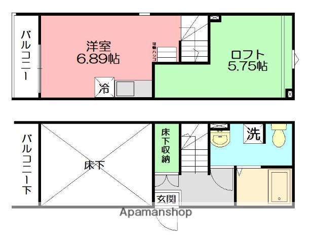 プロシード1055館(ワンルーム/1階)の間取り写真