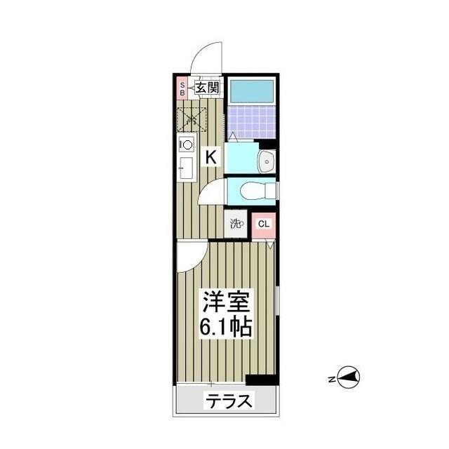 リポス瀬谷A棟(1K/1階)の間取り写真