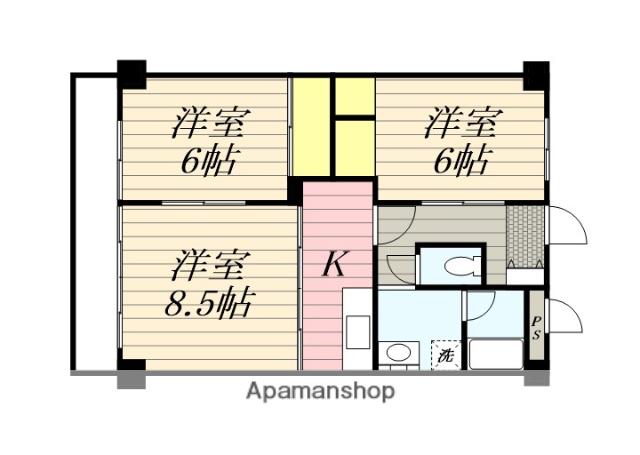 コーポT&G(3K/2階)の間取り写真