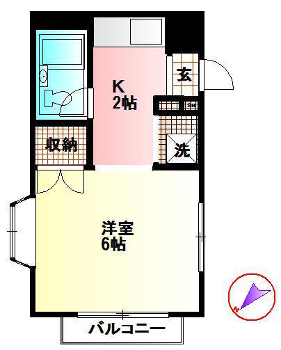 フローラルコート3(ワンルーム/1階)の間取り写真